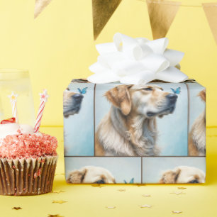 Papier Cadeau Curieux Golden Retriever