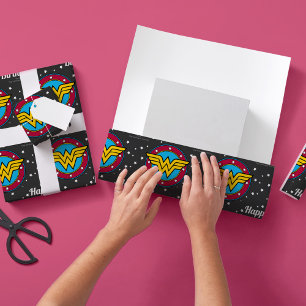 Papier Cadeau Custom Wonder Woman Joyeux anniversaire