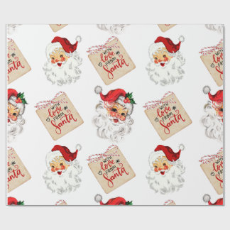 Papier Cadeau Custom Xmas Gift Wrap Retro Santa Holiday Paper
