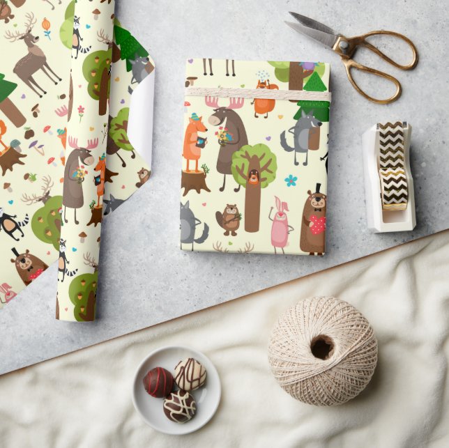 Papier Cadeau Cute Animaux N'Importe Quelle Occasion Papier Enve (Artisanat)