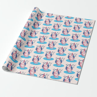 Papier Cadeau Cute Axolotl Écouter De La Musique