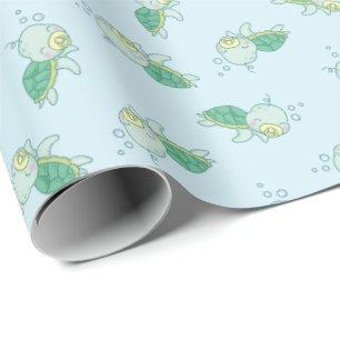 Papier Cadeau Cute Baby shower de tortue de mer Kawaii