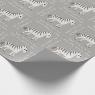 Papier Cadeau Cute Baby Zebra Safari Theme Party ou douche