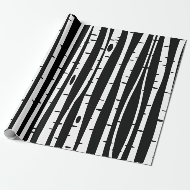 Papier Cadeau Cute black white tree pattern mouse pad drum stick (Déroulé)
