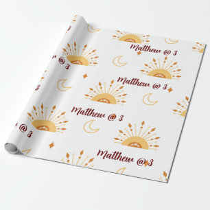 Papier Cadeau Cute Boho Celestial Anniversaire de enfant Motif s