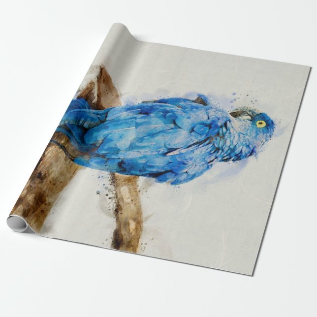 Papier Cadeau Cute Budgie Bird | Cadeau Pour Amateur De Perroque (Déroulé)