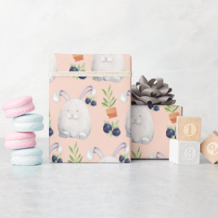 Papier Cadeau Cute Bunny Aquarelle Motif