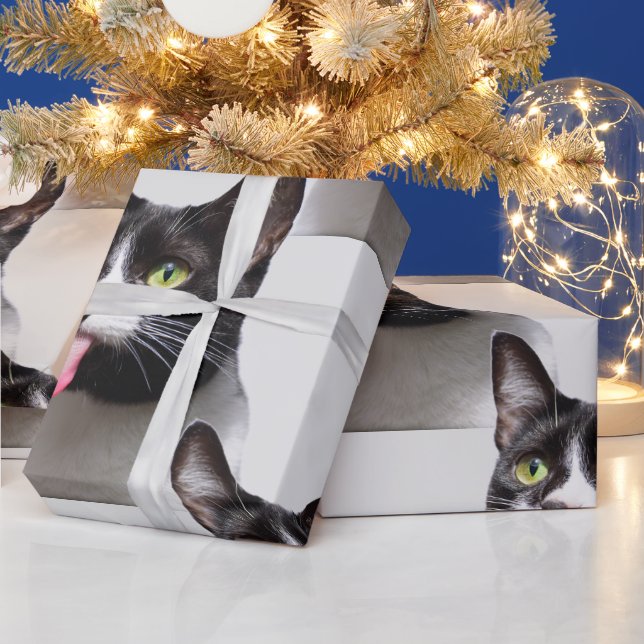 Papier Cadeau Cute Cat Animal Pet Sticking Tongue Out (Vacances)