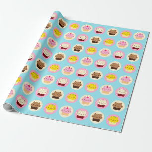 Papier Cadeau Cute Cat Cupcakes