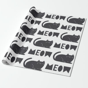 Papier Cadeau cute cat pattern. Vintage illustration