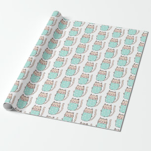 Papier Cadeau Cute Chat Filles Motifs Anniversaire