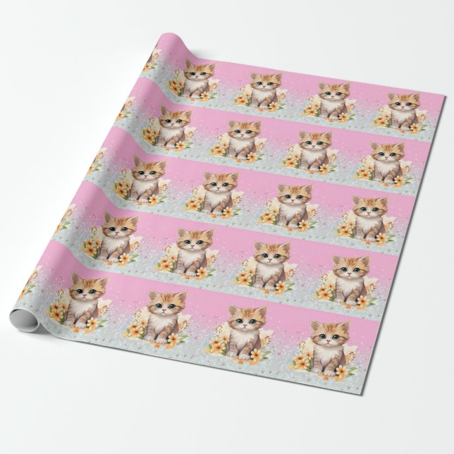 Papier Cadeau Cute chaton (Déroulé)