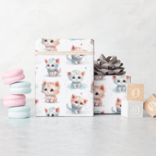 Papier Cadeau Cute chatte aquarelle -