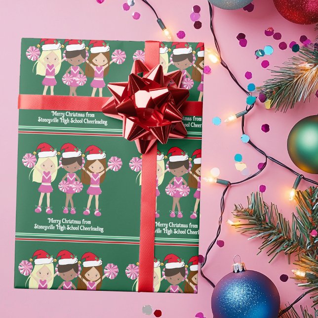 Papier Cadeau Cute Cheerled Squad Green Custom Christmas (Créateur téléchargé)