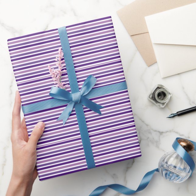 Papier Cadeau Cute Chic Simple Violet et Blancs (Cadeaux)
