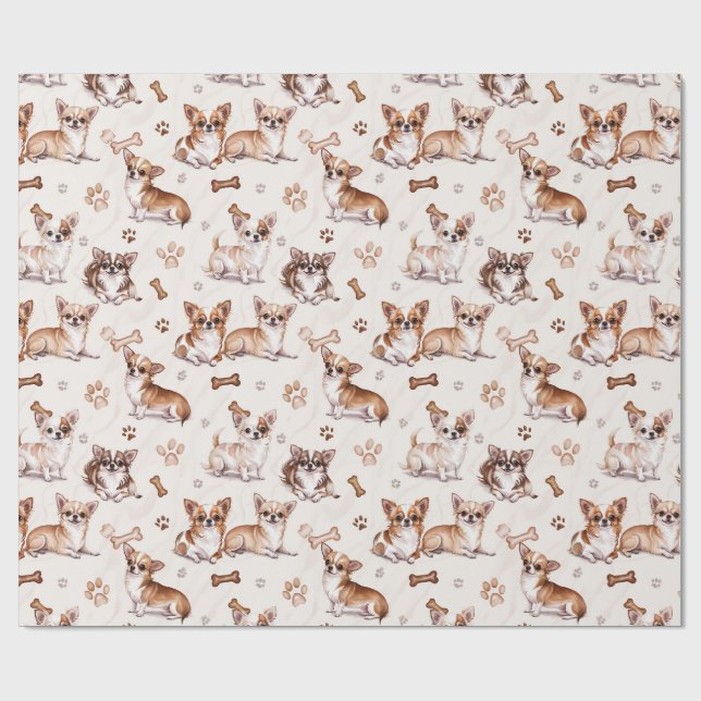 Papier Cadeau Cute Chihuahua (Plat)