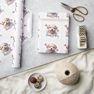 Papier Cadeau Cute Chiot Garder Le Sourire Personnalisé