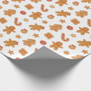 Papier Cadeau Cute Christmas Gingerbread Homme Cookies Motif