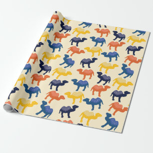 Papier Cadeau Cute Colorful Cartoon Camels
