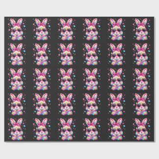 Papier Cadeau Cute Coquette Tie Dye Rabbit Easter Bunny