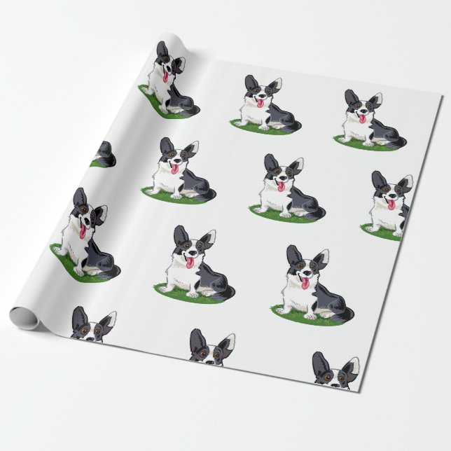 Papier Cadeau Cute Corgi (Déroulé)