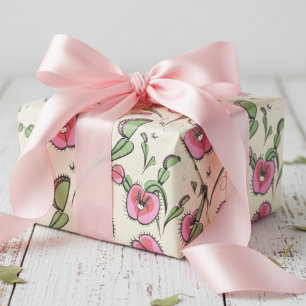 Papier Cadeau Cute Crème Vénus Flytrap collé sur votre amour