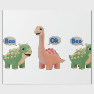 Papier Cadeau Cute Dino surprise Wrapping Paper