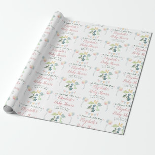 Papier Cadeau Cute Dinosaur Aquarelle Baby shower Personnalisé