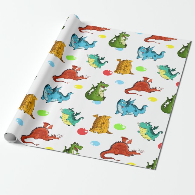Papier Cadeau Cute dragons (Déroulé)