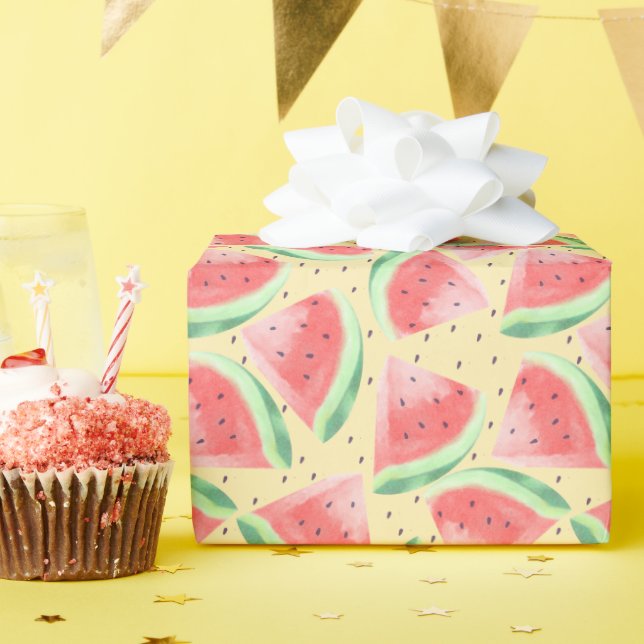 Papier Cadeau Cute Eté Kawaii Aquarelle (Fête d'anniversaire)
