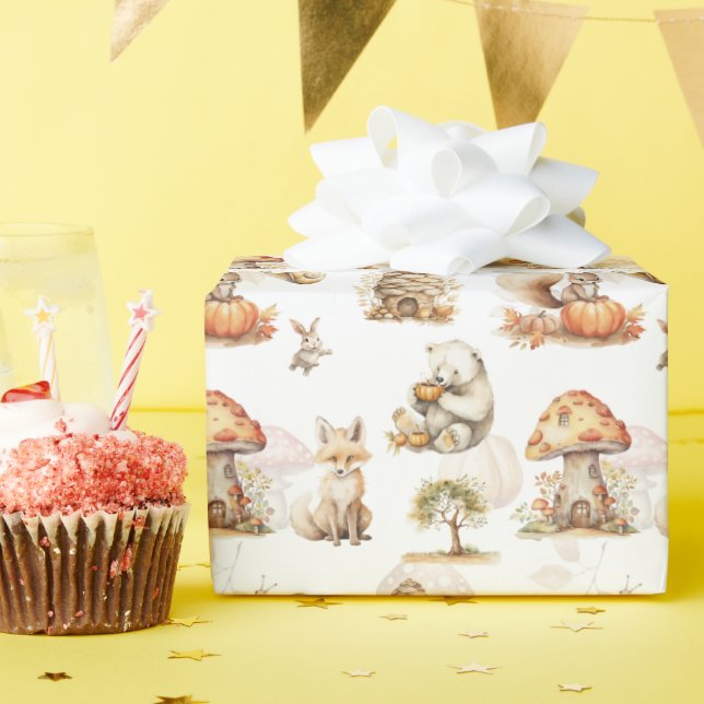 Papier Cadeau Cute Fairy Woodland Motif animal (Fête d'anniversaire)