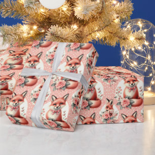 Papier Cadeau Cute Floral Baby Fox