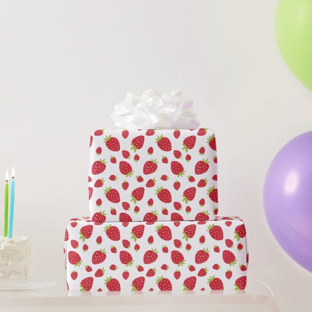 Papier Cadeau Cute fraise Motif Berry Premier anniversaire fête (Cadeaux de fête)