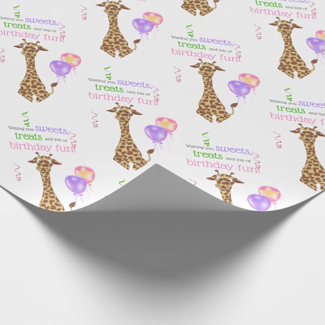 Papier Cadeau Cute Giraffe Jungle Animal fête d'anniversaire (Coin)