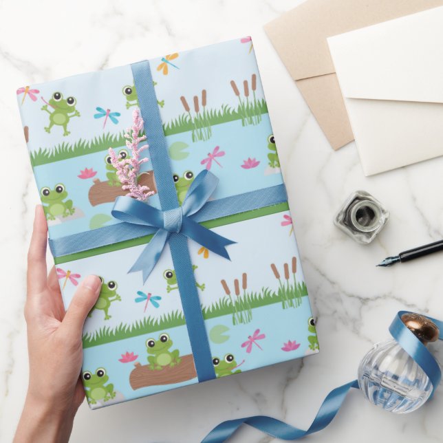 Papier Cadeau Cute grenouilles en étang (Cadeaux)