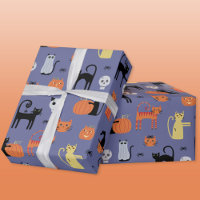 Cute Halloween Chat Éffrayant pourpre