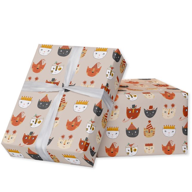 Papier Cadeau Cute Kitty Chat (Cute kitty cat pattern gift wrap paper roll)