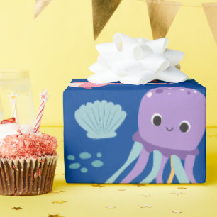 Papier Cadeau Cute Little Ocean Friends Motif
