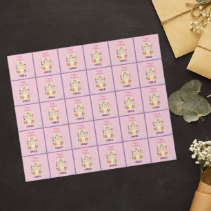 Papier Cadeau Cute Llama Animal Anniversaire Fête Colorée Mexica