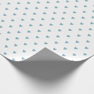Papier Cadeau Cute Love Heart Baby Blue Aquarelle