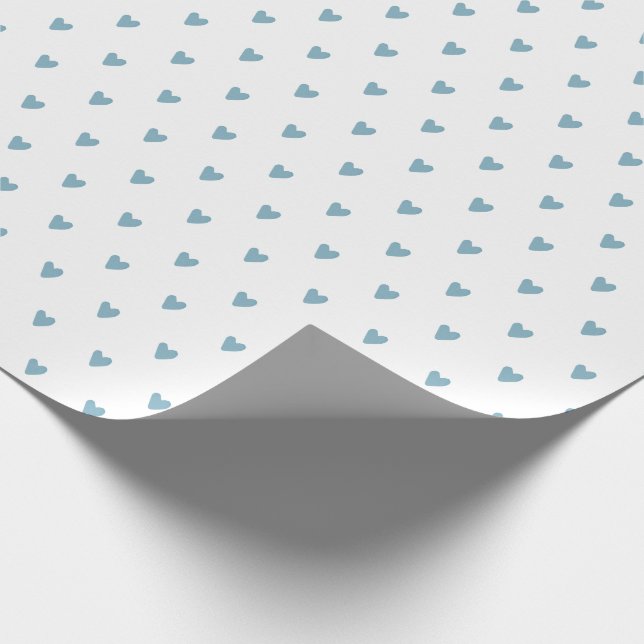 Papier Cadeau Cute Love Heart Baby Blue Aquarelle (Coin)