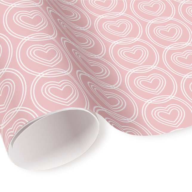 Papier Cadeau Cute Love Heart Circles Blush Pink Modern Pattern (Créateur téléchargé)