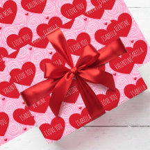 Cute Love Heart Custom Text Modern Valentine's Day