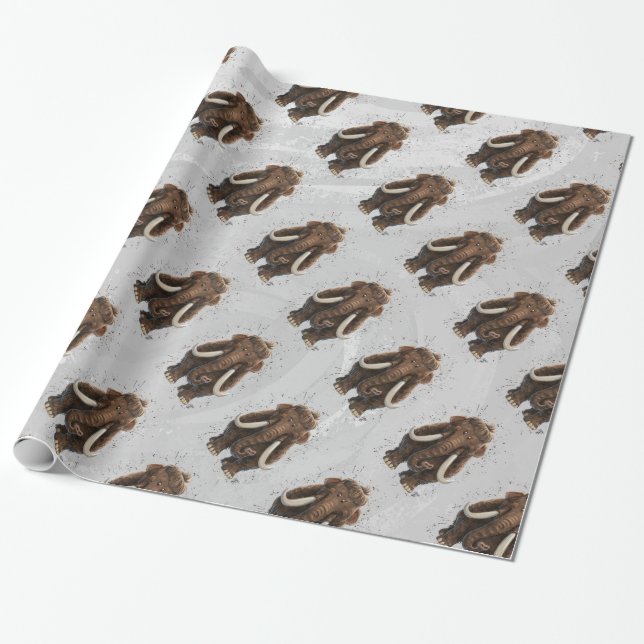 Papier Cadeau Cute Mastodon (Déroulé)