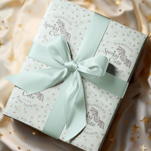 Papier Cadeau Cute Mint Éffrayant Cute Octobre Baby shower