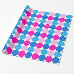 Papier Cadeau Cute Motif bleu et rose Polka
