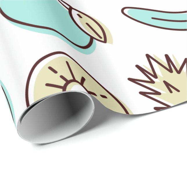 Papier Cadeau Cute Motif de fruits Summery Motif à thème (Coin rond)