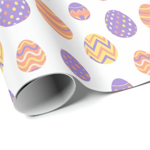 Papier Cadeau Cute Motif Oeuf de Pâques printemps coloré