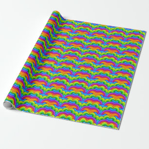 Papier Cadeau Cute Nostalgale Enfants Rainbows Formes Arches Mot