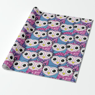 Papier Cadeau Cute Owl Motif